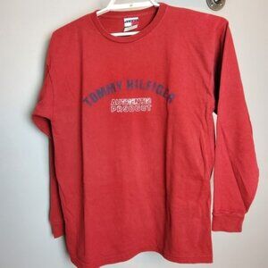 Vintage Tommy Hilfiger Jeans Men's Long Sleeve T-Shirt Size Medium Spellout